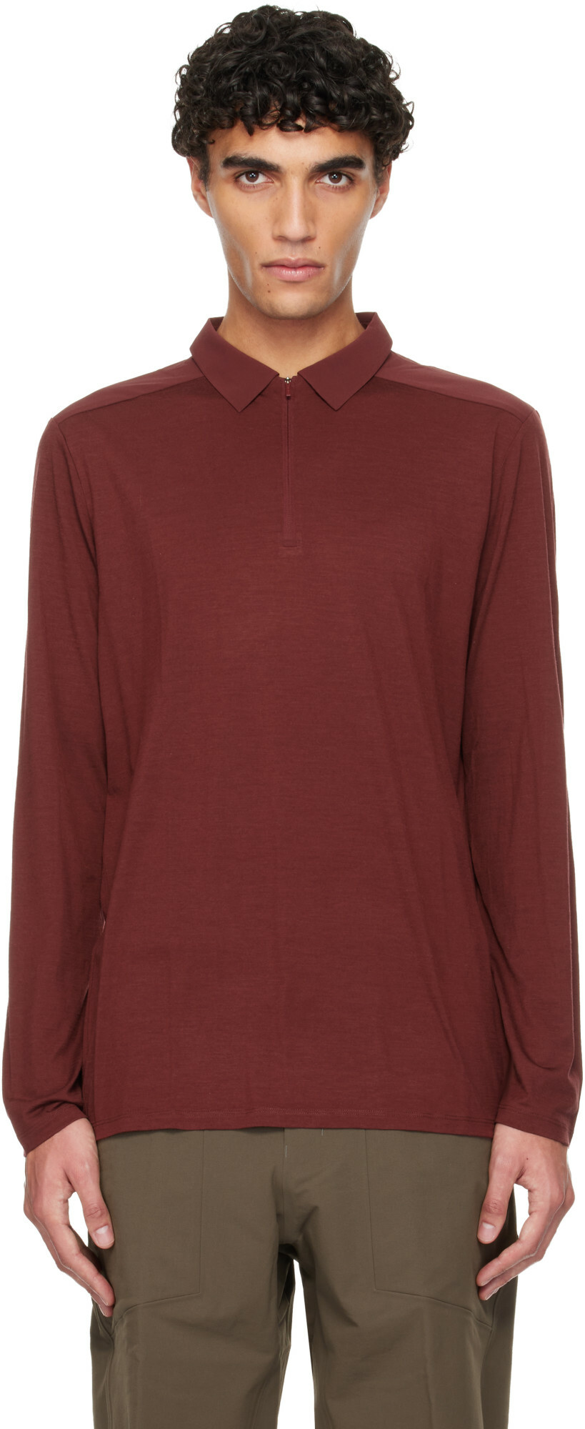 Veilance Burgundy Frame LS Polo