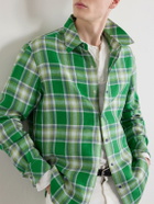 God's True Cashmere - Harbor Checked Linen Shirt - Green