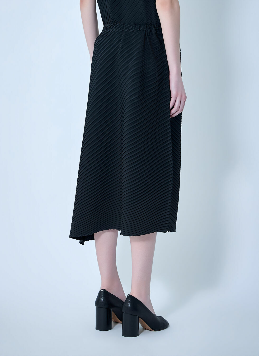 Issey Miyake Diagonal Textured Midi Skirt