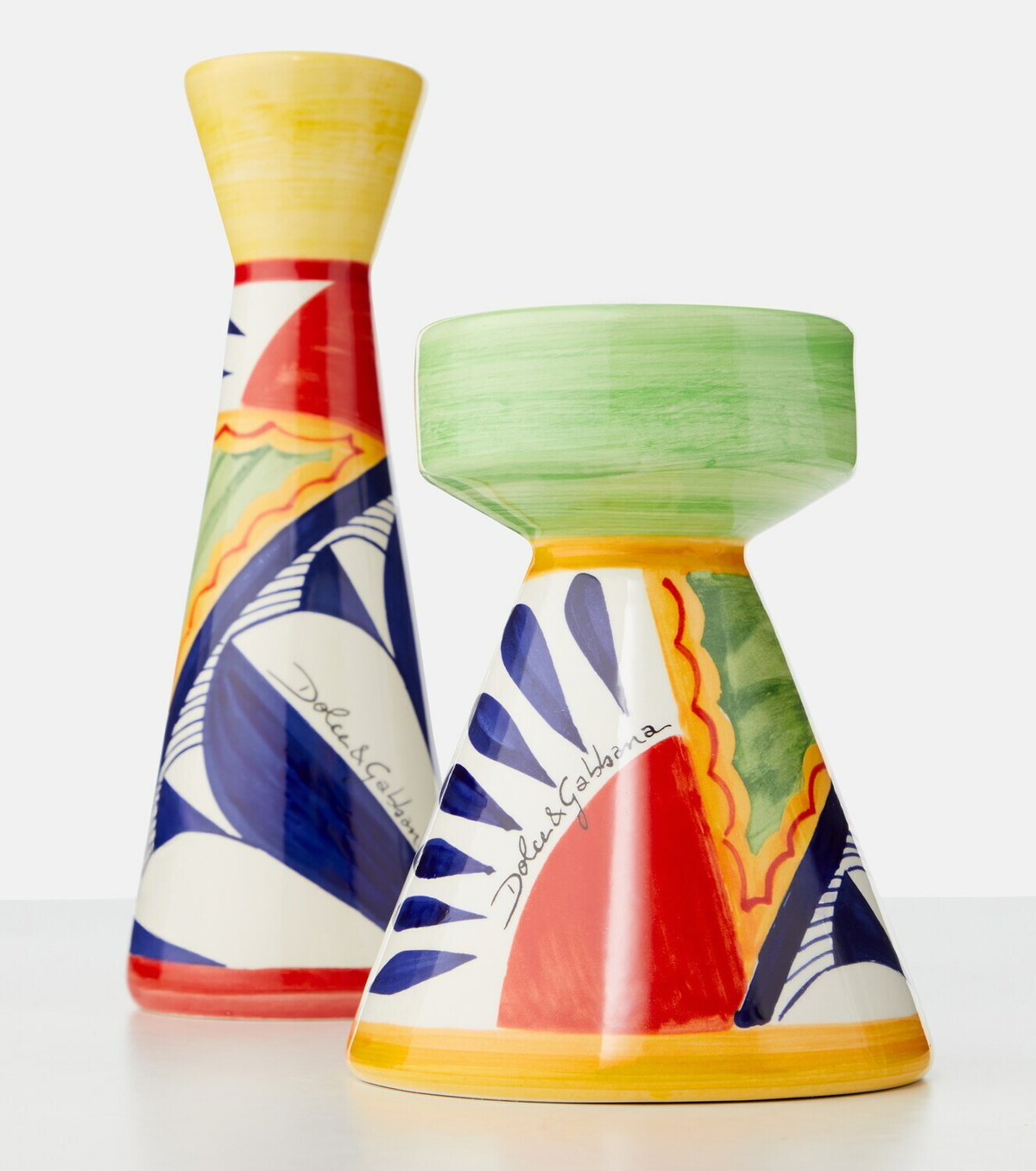 Dolce&Gabbana Casa Carretto Small ceramic candle holder