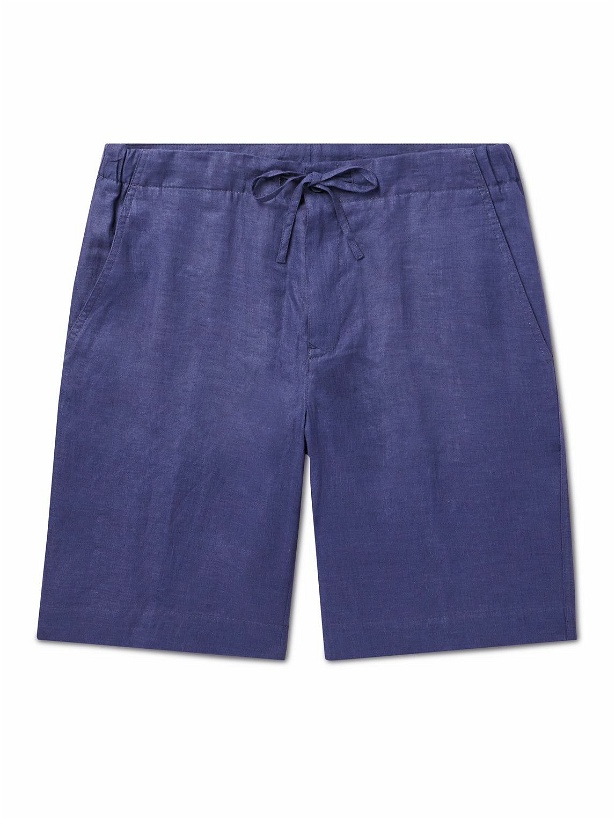 Photo: Loro Piana - Straight-Leg Linen Drawstring Bermuda Shorts - Blue