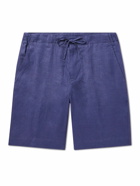 Loro Piana - Straight-Leg Linen Drawstring Bermuda Shorts - Blue