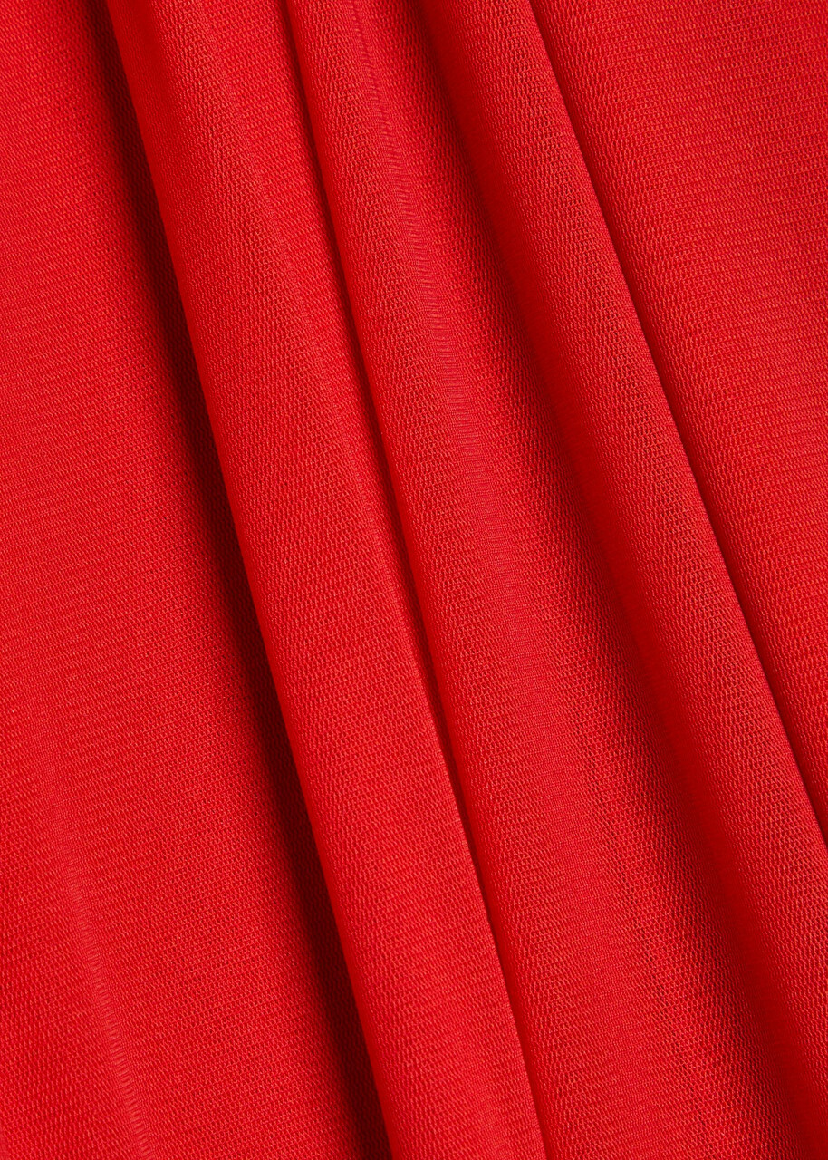 Staud Liliana Strapless Stretch-mesh Maxi Dress Red