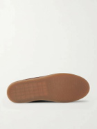 Brunello Cucinelli - Coda di Rondine Leather-Trimmed Waxed-Suede Sneakers - Burgundy