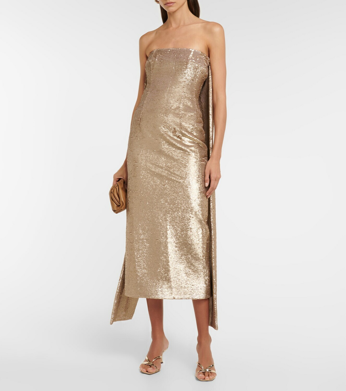 Emilia Wickstead Sequined train-detail midi dress Emilia Wickstead