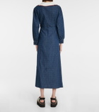 Rixo Becca cotton denim maxi dress