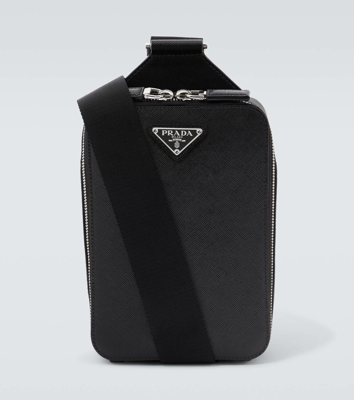 【関税込み】prada LOGO SHOULDER BAG Prada logo-patch Shoulder Bag | Black | FARFETCH JO