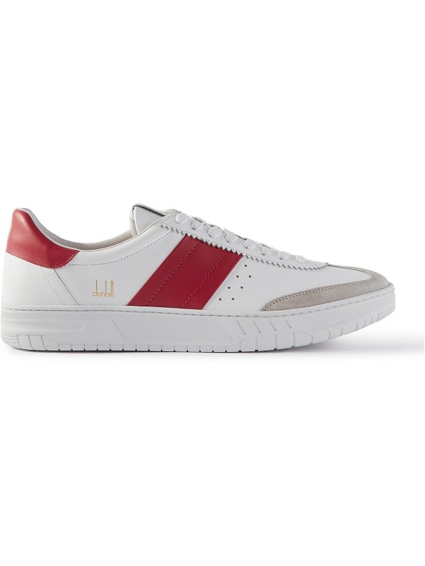 Photo: Dunhill - Court Legacy Leather and Suede Sneakers - White