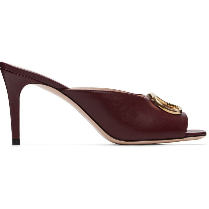 Photo: Valentino Garavani Burgundy VLogo Signature Heeled Sandals