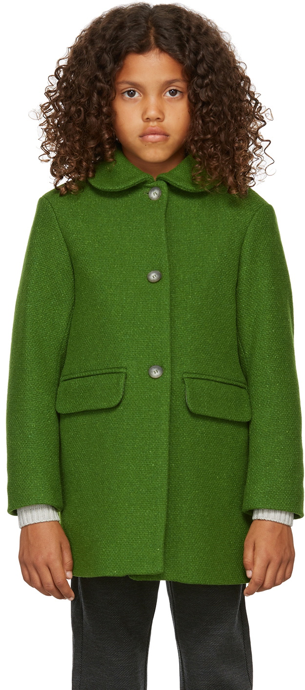 Bonpoint Kids Green Favori Coat Bonpoint