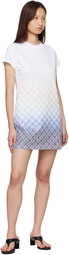Casablanca White Gradient Monogram T‑Shirt Minidress