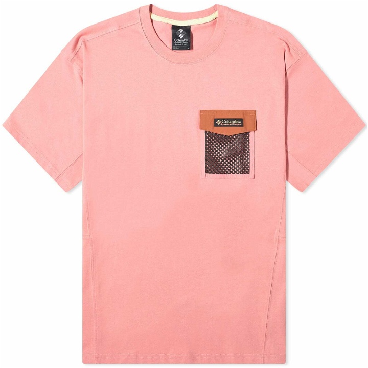 Photo: Columbia Men's Painted Peak™ Mesh Pocket T-Shirt in Pink Agave