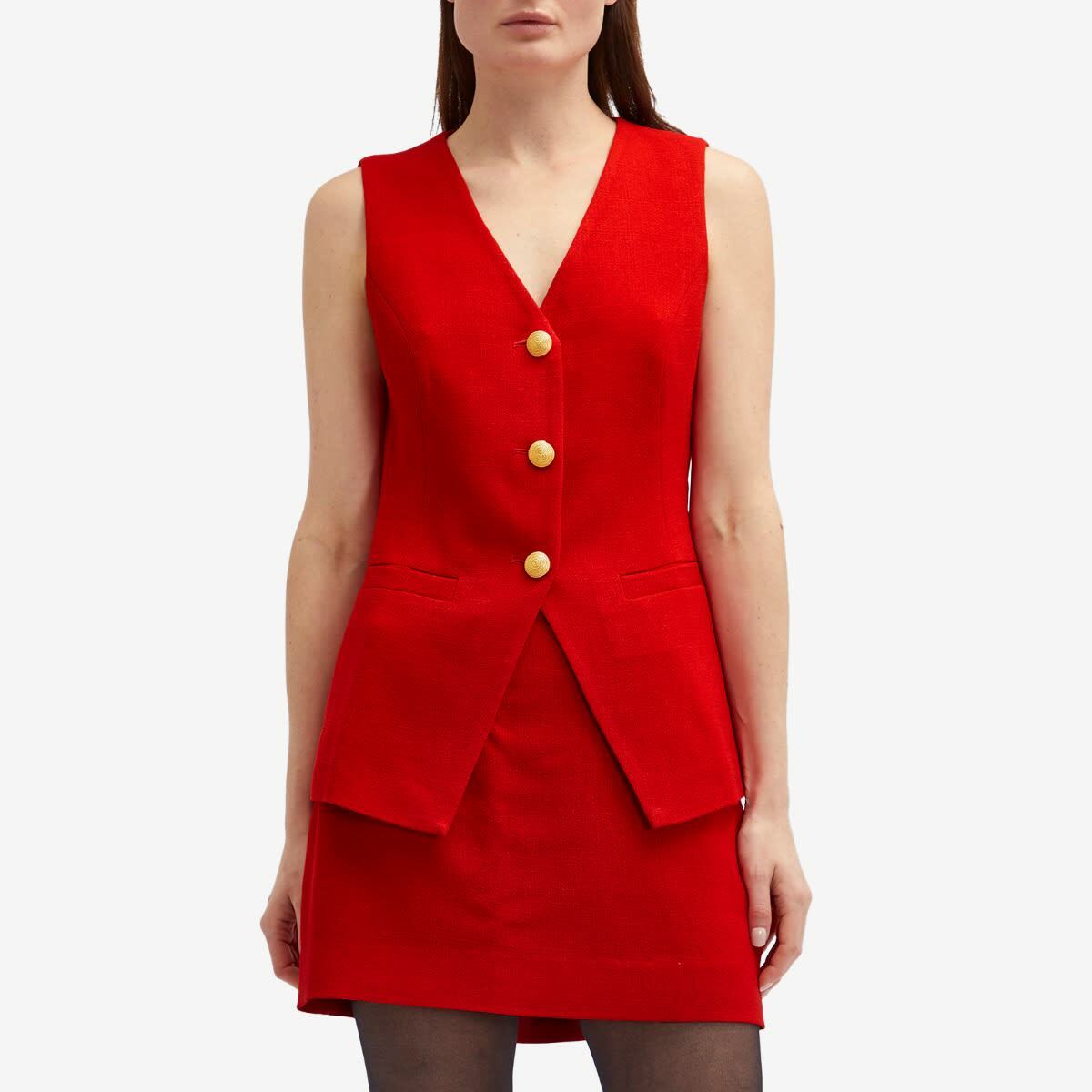RIXO Women's Ingrida Tailored Vest Top in Red