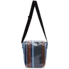 Marni Blue Striped Glossy Grip Messenger Bag