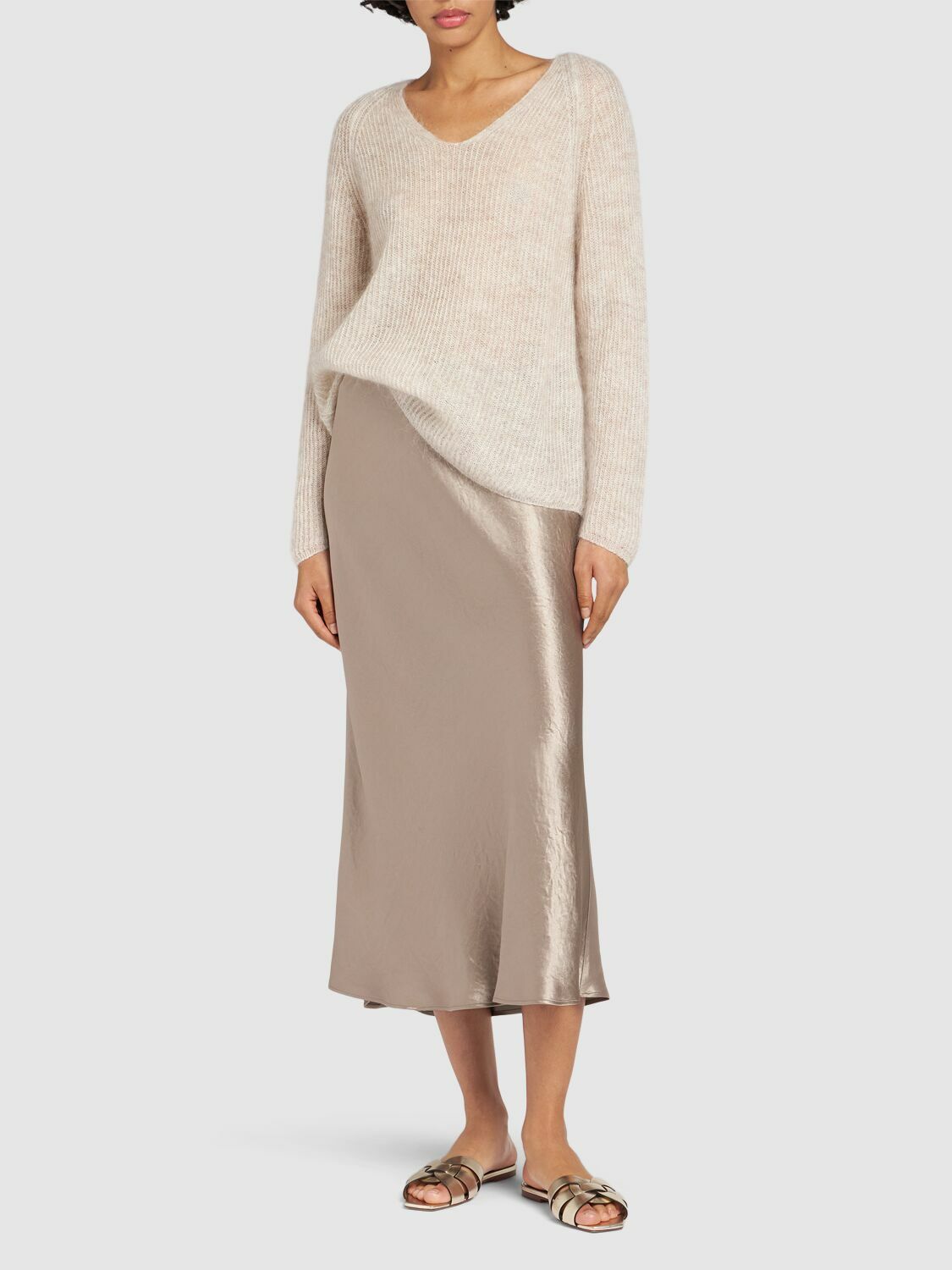 MAX MARA Alessio Satin Midi Skirt Max Mara