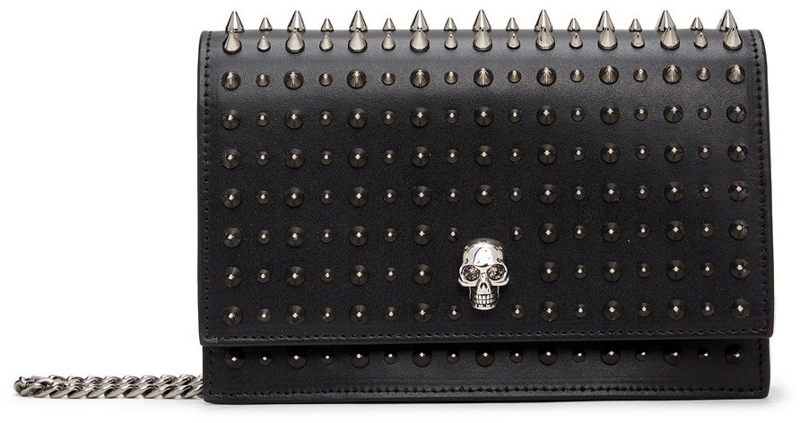 New Alexander McQueen Leather Studded Skull Zip Large Travel Clutch Purse  Bag | eBay