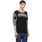 Random Identities Black Wool and Cashmere Morse Code Sweater