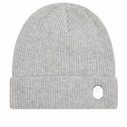 A Bathing Ape Men's One Point Knitted Beanie Hat in Grey 