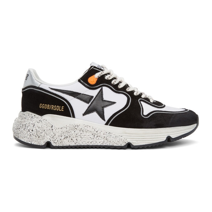Photo: Golden Goose Black and White Running Sole Sneakers