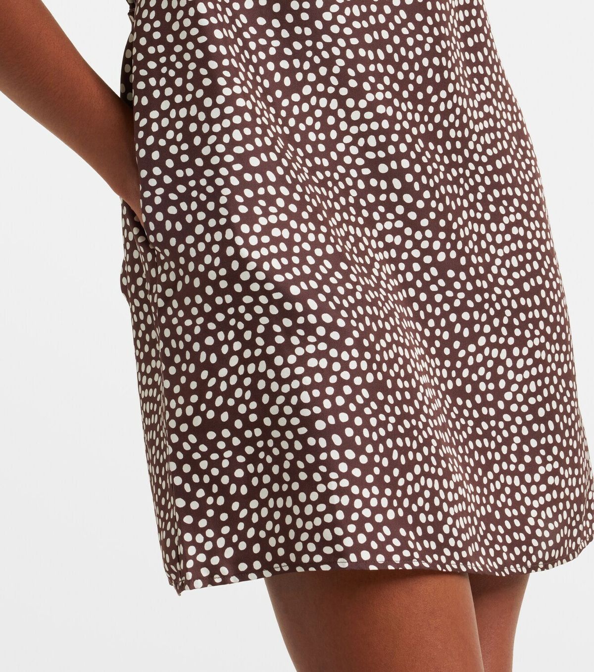 Asceno Sintra polka-dot silk twill minidress