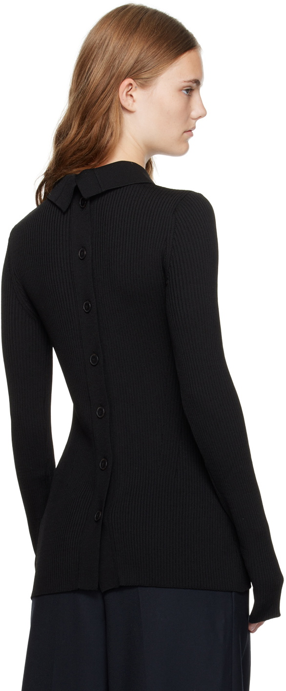 Recto Black Both Sides Opening Cardigan
