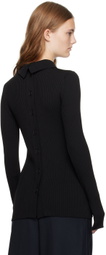 Recto Black Both Sides Opening Cardigan