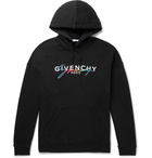 Givenchy - Logo-Emboidered Loopback Cotton-Jersey Hoodie - Black