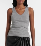 Loewe Anagram ribbed-knit silk tank top