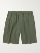 Folk - Assembly Wide-Leg Cotton-Blend Shorts - Green