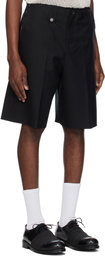 EGONlab Black Raw Edges Tailoring Shorts