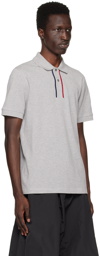 Moncler Gray Embroidered Polo