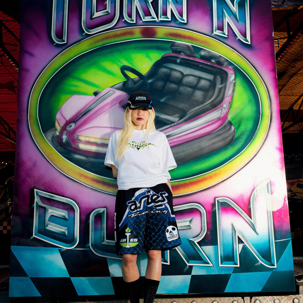 END. x Aries Moto Dodgem T-Shirt in White