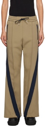 sacai Beige Striped Lounge Pants