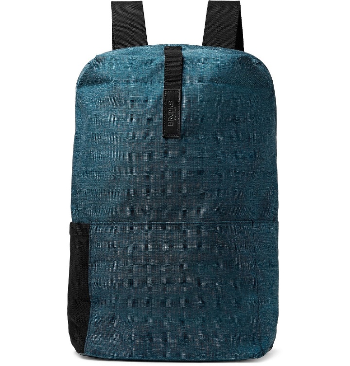 Photo: Brooks England - Dalston Medium Leather-Trimmed Tex Nylon Ripstop Backpack - Blue