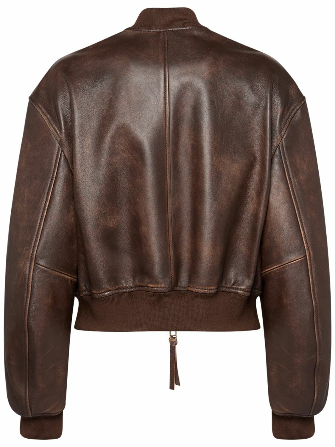 WEEKEND MAX MARA Hiltex Leather Zip Bomber Jacket Weekend