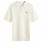 Palmes Men's Cotton Knit Polo in Off-White