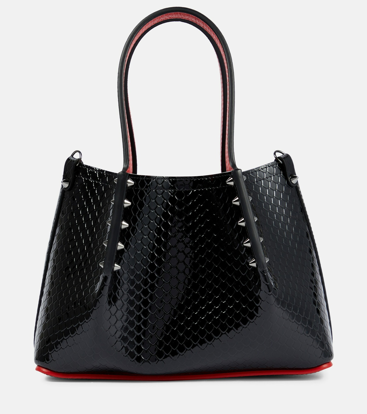Christian Louboutin*パテントレザートートバッグ Cabarock Mini Cabarock Mini leather tote bag in brown - Christian