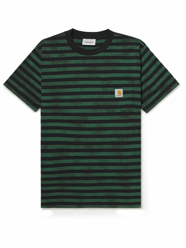 Photo: Carhartt WIP - Scotty Chromo Striped Cotton-Jersey T-Shirt - Green