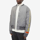 Heron Preston Men's HP Sponsor Nylon Varsity Jacket in Grey