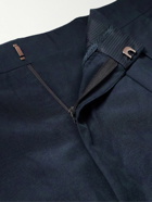 TOM FORD - Atticus Straight-Leg Pleated Silk-Blend Suit Trousers - Blue