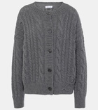 Blumarine Cable-knit wool and cashmere cardigan