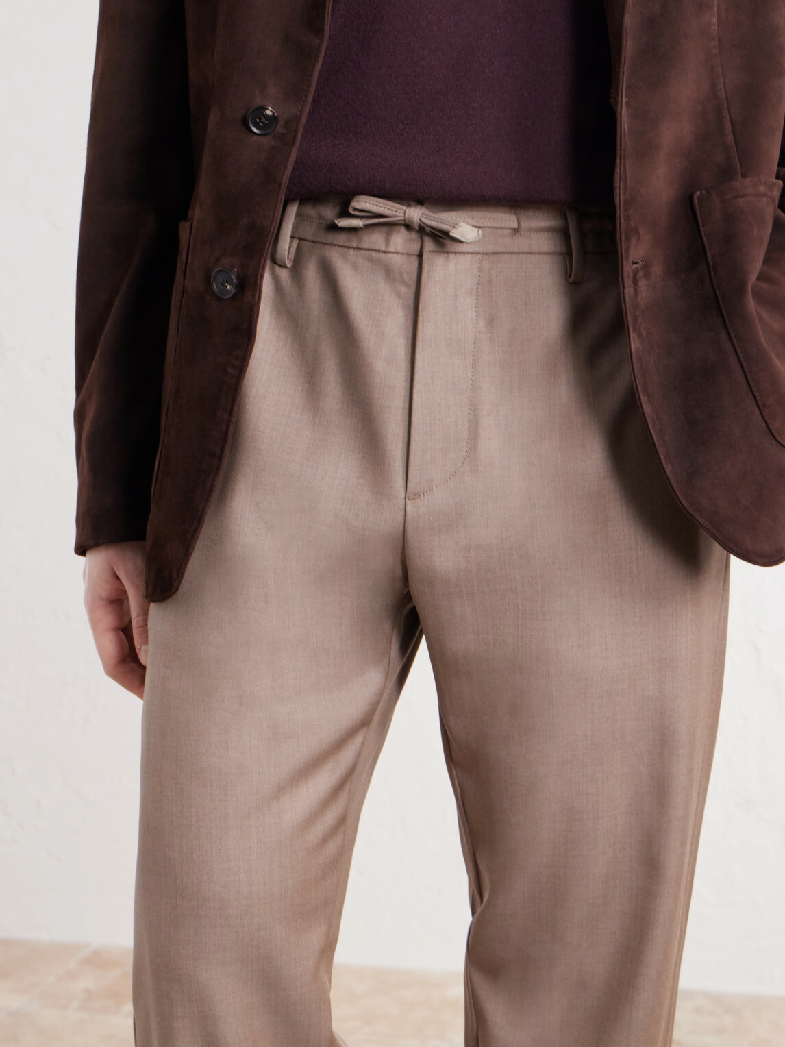 Canali - Tapered Wool-Blend Gabardine Trousers - Neutrals