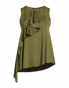High Womens Top Military in Green