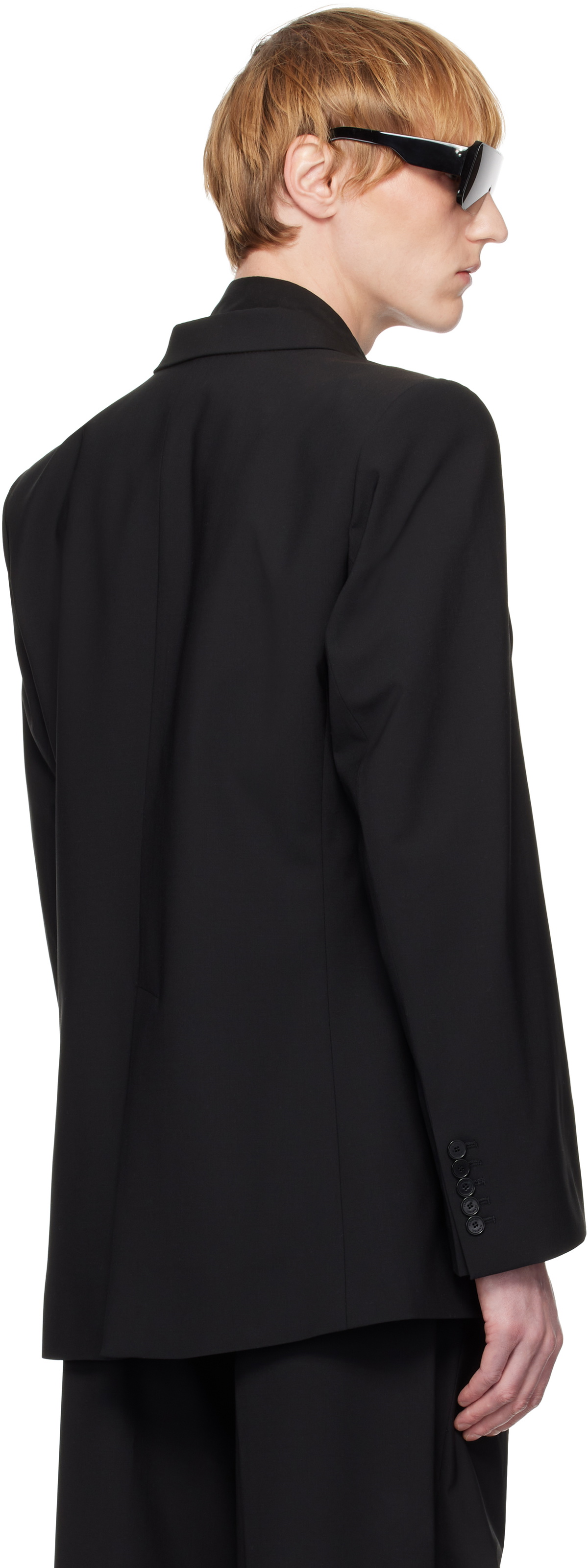ALAINPAUL Black Single Breasted Tailored Blazer