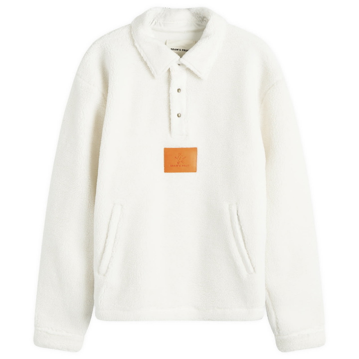 Photo: Bram's Fruit Men's Pullover Fleece Sweatshirt in White