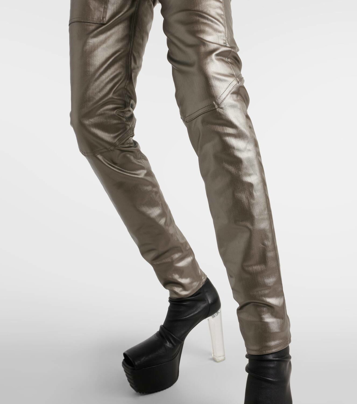 Rick Owens Metallic denim leggings
