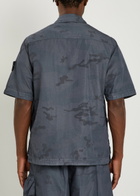 Stone Island Camo-print Cotton-blend Shirt Grey