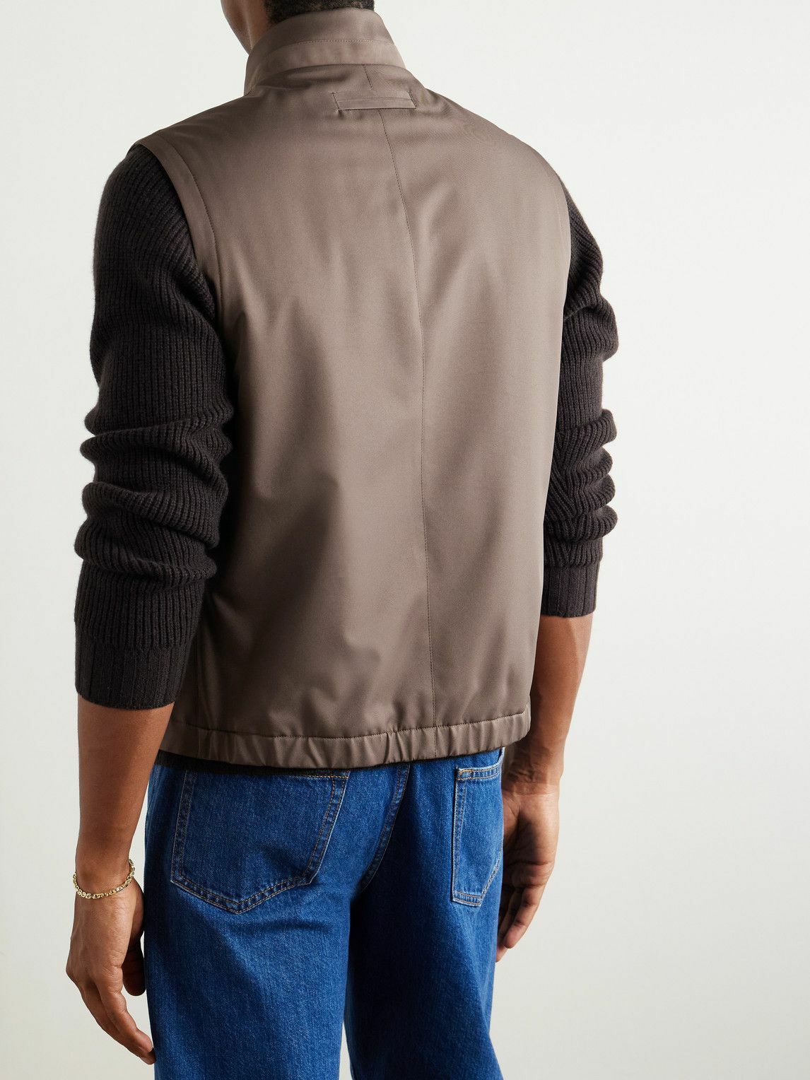 Zegna - Slim-Fit Shell Gilet - Brown