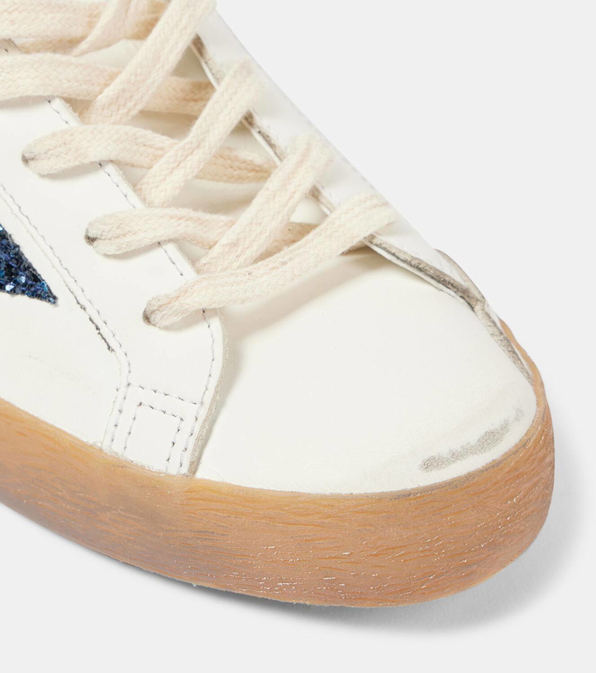 Golden Goose Super-Star glitter leather sneakers Golden