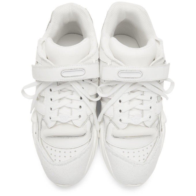 Maison Margiela White Retro-Fit Midi Sneakers Maison Margiela